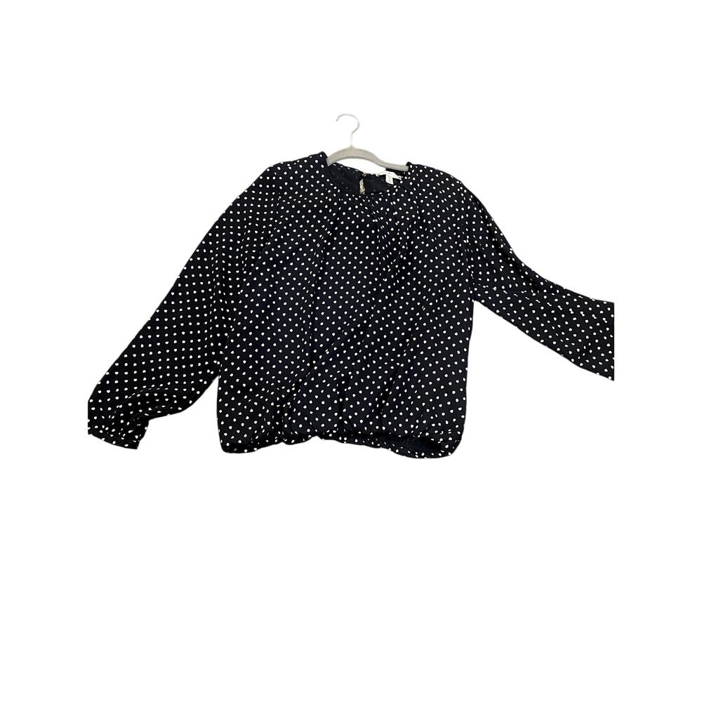 Navy Blue and White Polka Dot Blouse by Tommy Hilfiger